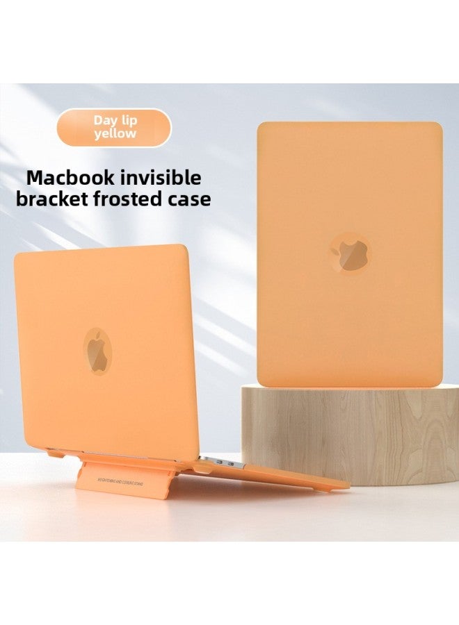For Apple Laptop Air Computer Case Macbook Pro Frosted Transparent Hard Case 13 Inch Bracket Protective Case-Color:Orange-Stand Case-Applicable Model:Macbook Pro 13 A2289/A2251/A2338/A1706/A1708/A1989